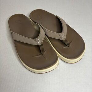 OluKai Women's Nu'a Pi'o Low W Sandal Flip Flops Size US 6 /‎ EUR 36 Taupe